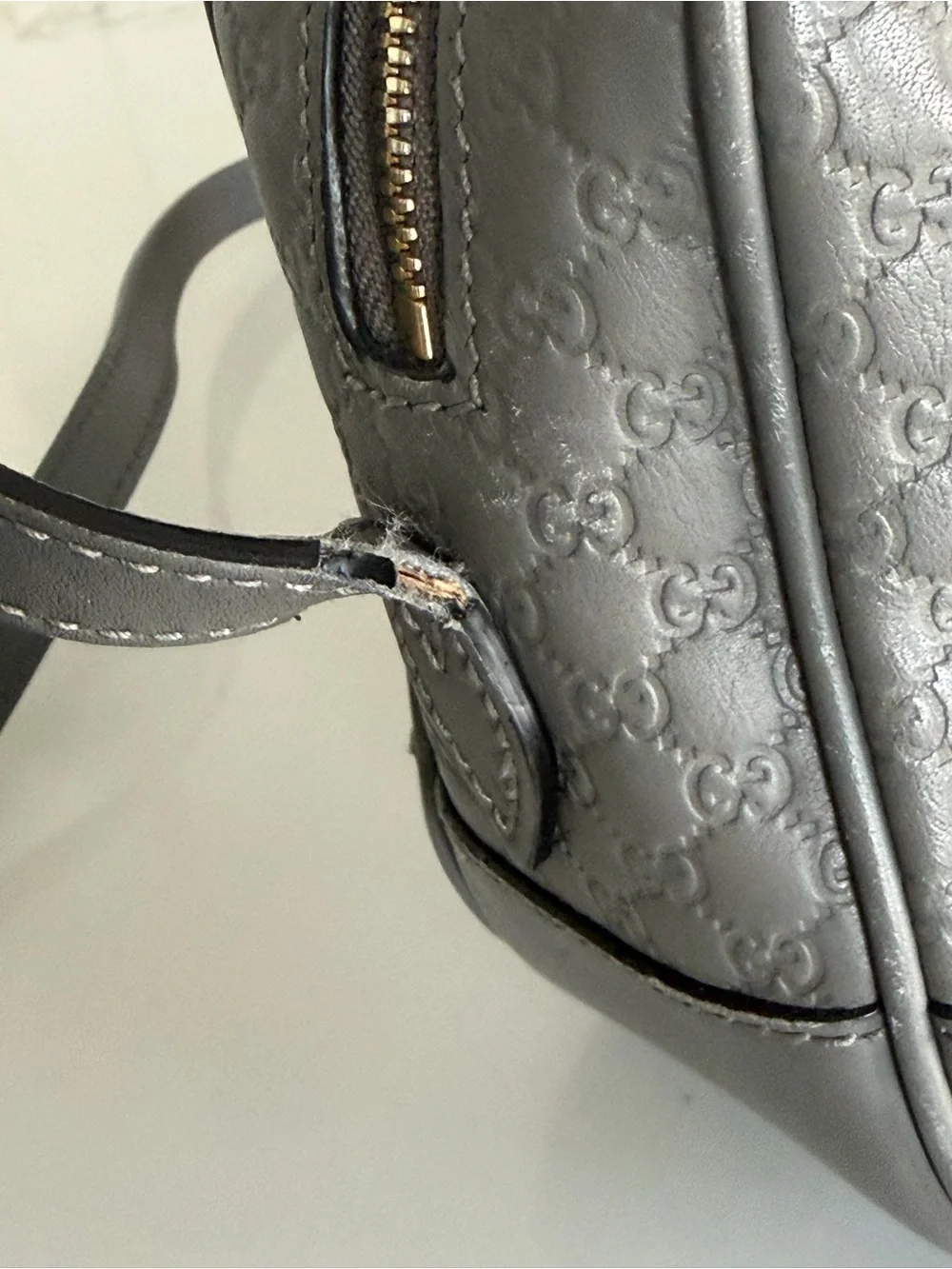 Gucci Guccissima Bree Disco Crossbody Bag Grey